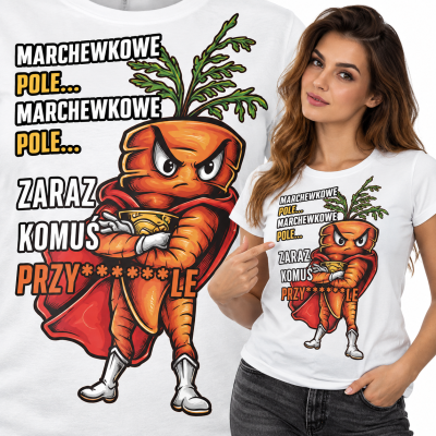 KOSZULKA DAMSKA MARCHEWKOWE POLE